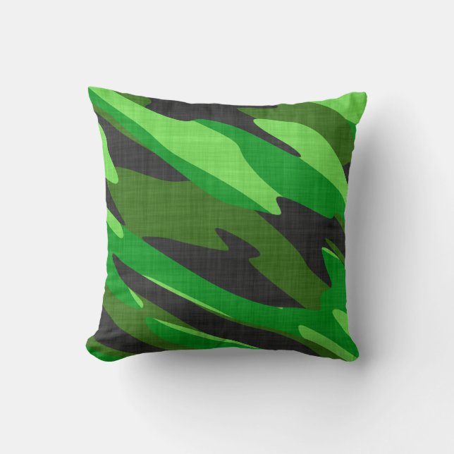 oerwoud - groen leger camouflage textureerde kussen (Voorkant)