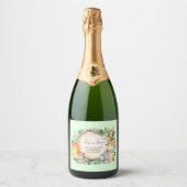 Oerwoud groen safari dieren Baby shower gunsten Sparkling Wijnetiket (Voorkant)