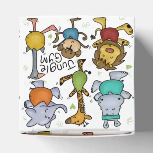 Oerwoud Gym Exercising Animals Bedankdoosjes (Bovenkant)