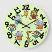 Oerwoud Gym Exercising Animals Grote Klok (Voorkant)