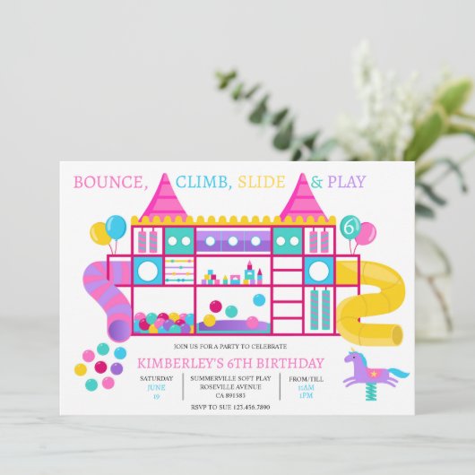 Oerwoud Gym Verjaardagsfeestuitnodiging Kaart (Staand voorkant)