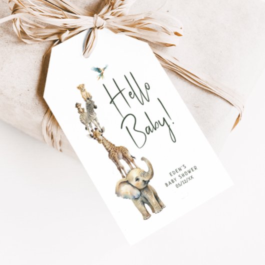 Oerwoud Hallo Safari Baby Baby shower Dank u Cadeaulabel