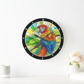 Oerwoud Harmony" - Glas in lood Parrot Grote Klok (Huis)