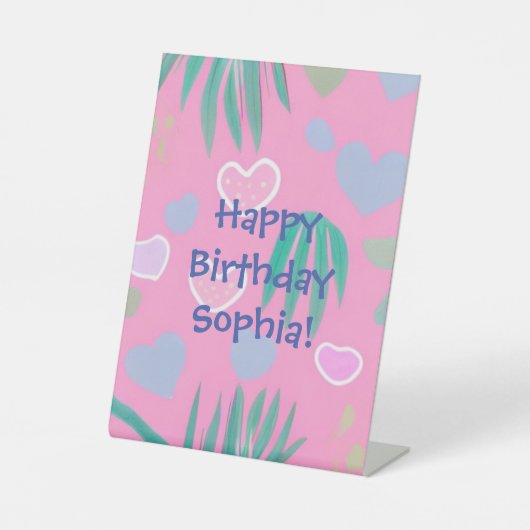 Oerwoud harten reclamebord met voetstuk (Voorkant)