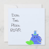 Oerwoud Hippo Birthday Uitnodiging (Achterkant)