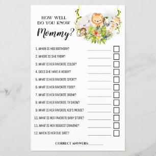 Oerwoud Hoe goed ken je de gamekaart van mama Show Flyer