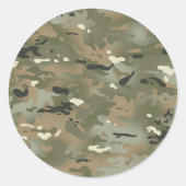 Oerwoud I camouflagepatroon Ronde Sticker (Voorkant)
