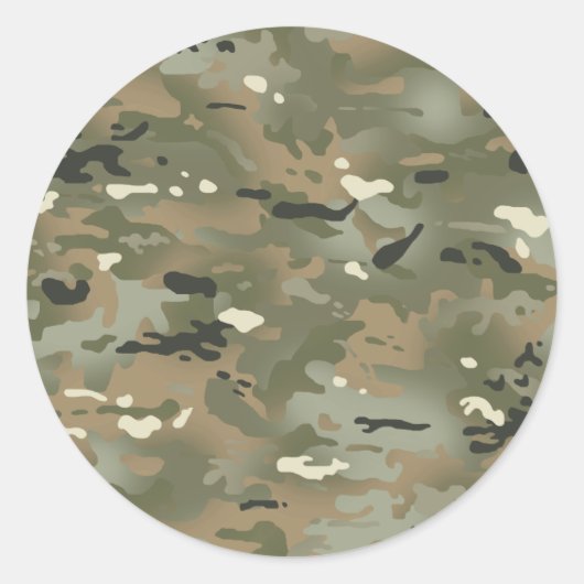 Oerwoud I camouflagepatroon Ronde Sticker (Voorkant)