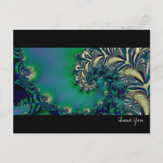 Oerwoud II · Fractal Art · Blauw & Blauwgroen Briefkaart