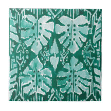 OERWOUD IKAT Hawaiian Green Tribal Tropical
