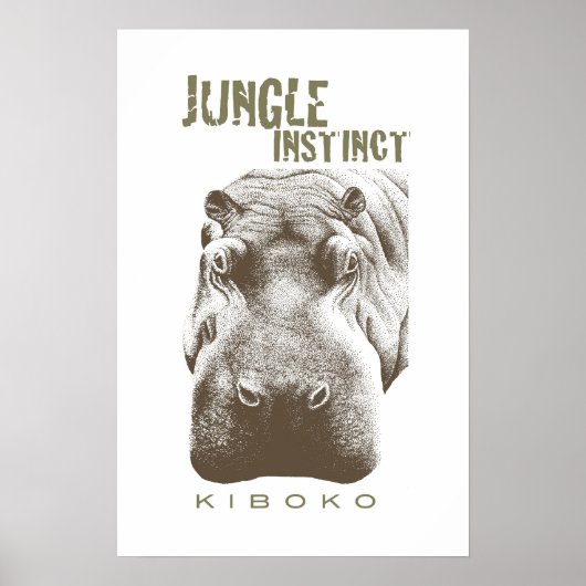 Oerwoud Instinct™_Kiboko_2-toon bruin Poster (Voorkant)