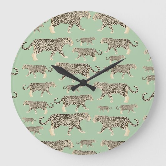 Oerwoud Jaguar Animal Pattern Grote Klok (Voorkant)