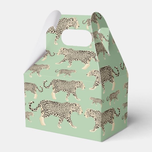 Oerwoud Jaguar Animal Pattern Initiaal Monogram Bedankdoosjes (Achterkant)