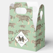 Oerwoud Jaguar Animal Pattern Initiaal Monogram Bedankdoosjes (Geopend)