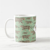 Oerwoud Jaguar Animal Pattern Initiaal Monogram Koffiemok (Links)
