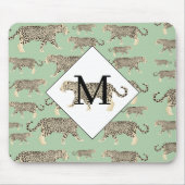 Oerwoud Jaguar Animal Pattern Initiaal Monogram Muismat (Voorkant)