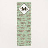 Oerwoud Jaguar Animal Pattern Initiaal Monogram Yogamat (Voorkant)