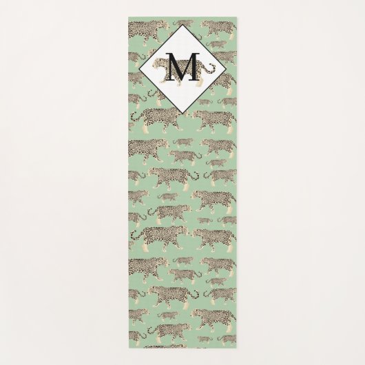 Oerwoud Jaguar Animal Pattern Initiaal Monogram Yogamat (Voorkant)