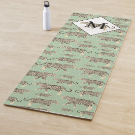 Oerwoud Jaguar Animal Pattern Initiaal Monogram Yogamat