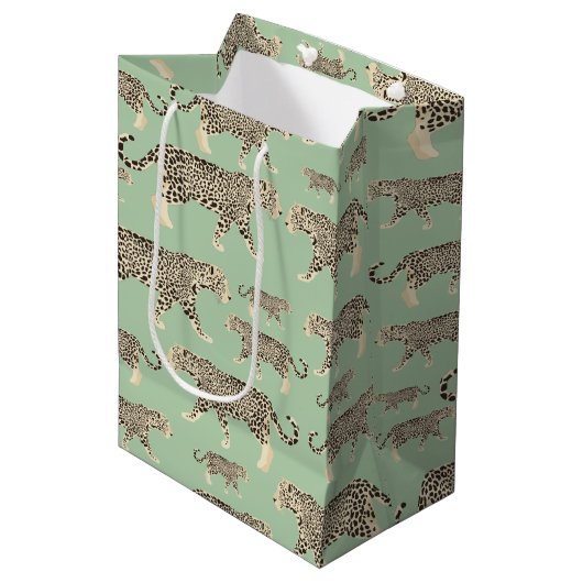 Oerwoud Jaguar Animal Pattern Medium Cadeauzakje (Voorkant Gekanteld)