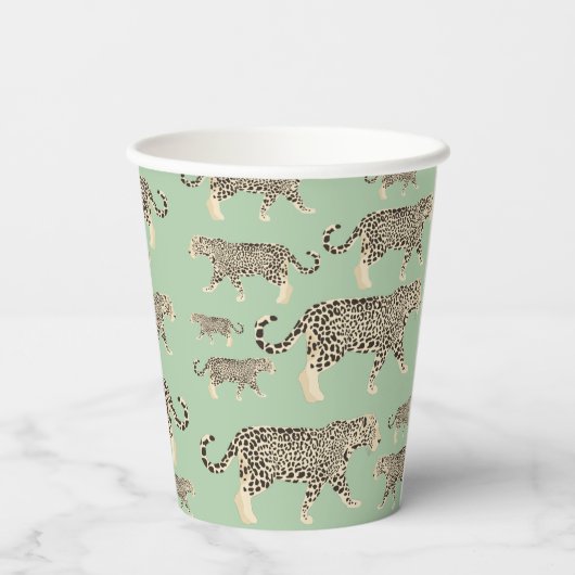 Oerwoud Jaguar Animal Pattern Papieren Bekers (Achterkant)