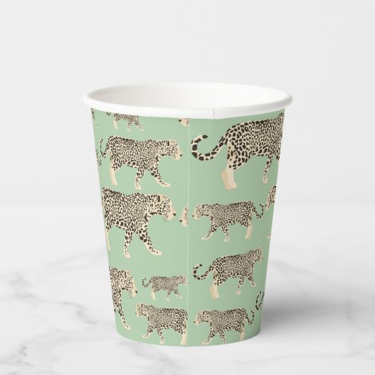 Oerwoud Jaguar Animal Pattern Papieren Bekers (Rechts)