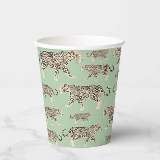 Oerwoud Jaguar Animal Pattern Papieren Bekers (Voorkant)