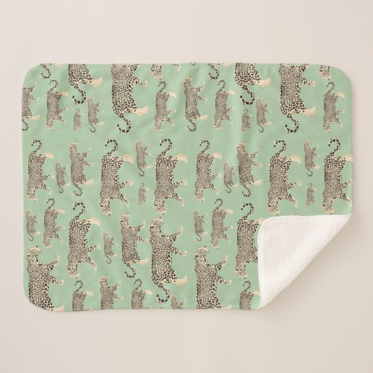 Oerwoud Jaguar Animal Pattern Sherpa Deken (Voorkant (horizontaal))