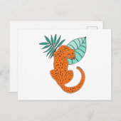 Oerwoud Jaguar Tropical Fern Briefkaart (Voorkant / Achterkant)