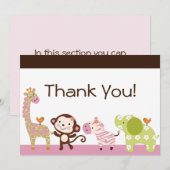 Oerwoud Jill / Cute Animals Dank je wel Bedankkaart (Voorkant / Achterkant)