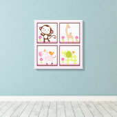 Oerwoud Jill Girl Animals 16x16-inch canvas afdruk (Insitu (Houten vloer))