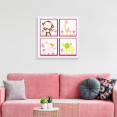 Oerwoud Jill Girl Animals 16x16-inch canvas afdruk (Insitu (Woonkamer))