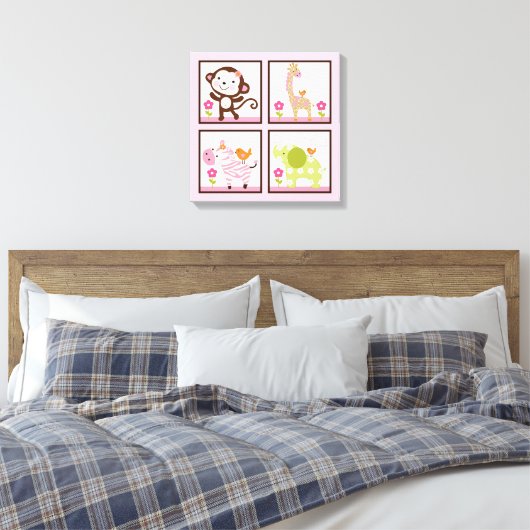 Oerwoud Jill Girl Animals 16x16-inch canvas afdruk (Insitu (Slaapkamer))