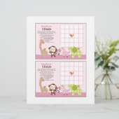 Oerwoud Jill Girl Animals "Baby shower Bingo" (Staand voorkant)