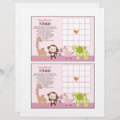 Oerwoud Jill Girl Animals "Baby shower Bingo" (Voorkant / Achterkant)