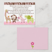 Oerwoud Jill/Girl Animals Favor/Labels Informatiekaartje (Voorkant / Achterkant)