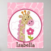 Oerwoud Jill/Girl Giraffe Personalized Art Poster (Voorkant)