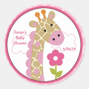 Oerwoud Jill/Girl Giraffe/Stickers/Cupcake Toppers Ronde Sticker