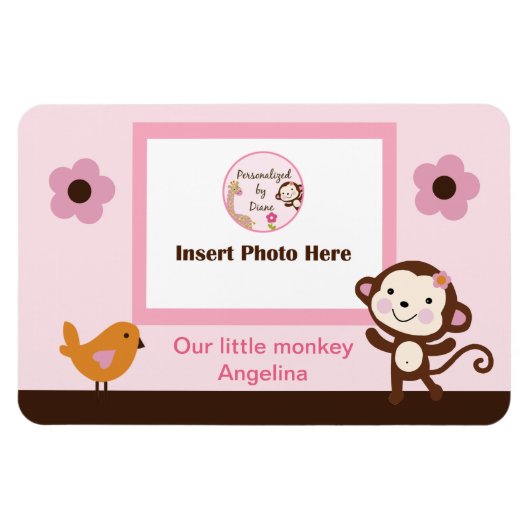 Oerwoud Jill Girl Monkey Photo Magnet Magneet (Horizontaal)