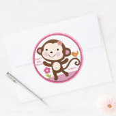 Oerwoud Jill/Meisjesaap/Stickers/Cupcake Toppers Ronde Sticker (Envelop)