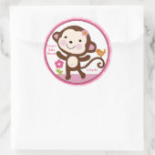 Oerwoud Jill/Meisjesaap/Stickers/Cupcake Toppers Ronde Sticker (Tas)