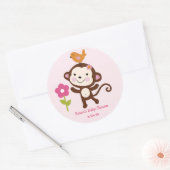 Oerwoud Jill/Meisjesaap/Stickers/Cupcake Toppers Ronde Sticker (Envelop)