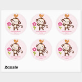 Oerwoud Jill/Meisjesaap/Stickers/Cupcake Toppers Ronde Sticker (Vel)