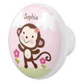 Oerwoud Jill Monkey Drawer Pull Ceramic Knop. Keramische Knop (Rechts)