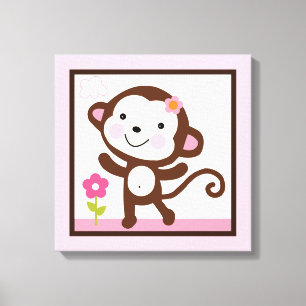 Oerwoud Jill Monkey Girl Animals Canvas Afdrukken