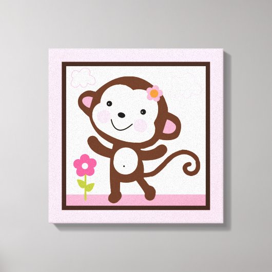 Oerwoud Jill Monkey Girl Animals Canvas Afdrukken (Voorkant)