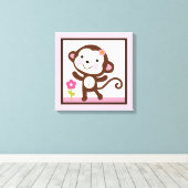Oerwoud Jill Monkey Girl Animals Canvas Afdrukken (Insitu (Houten vloer))