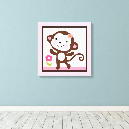 Oerwoud Jill Monkey Girl Animals Canvas Afdrukken (Insitu (Houten vloer))