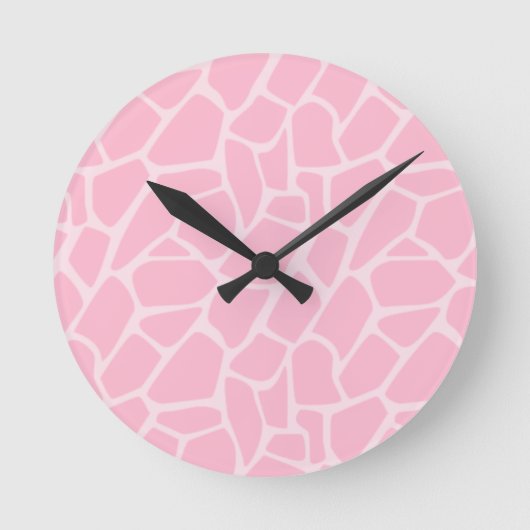 Oerwoud Jill Pink Giraffe Patroonklok Ronde Klok (Voorkant)