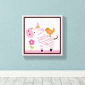 Oerwoud Jill Zebra Girl Animals Canvas Afdrukken (Insitu (Houten vloer))